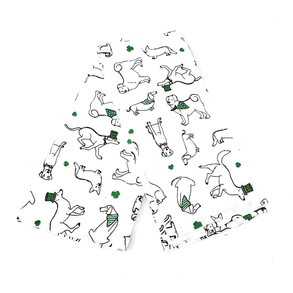 St. Patrick's Day Dog Kitchen Hand Dish Towels (Set of 2)